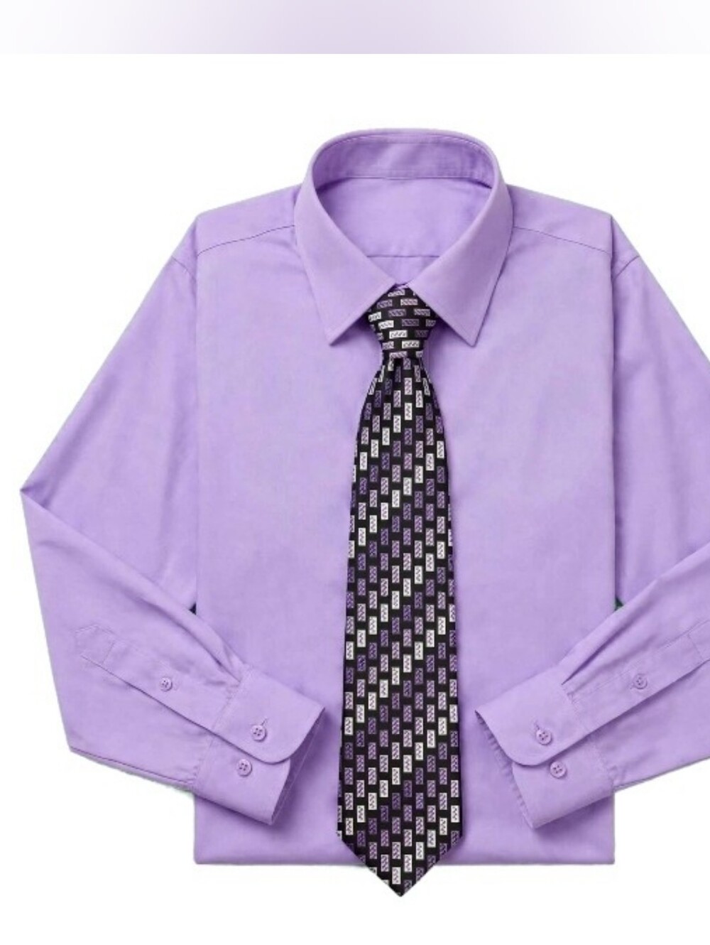 STAFFORD Lavender Purple Mens Long-Sleeve Dress Shirt-M